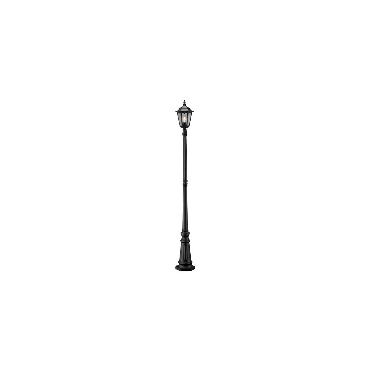 Stehleuchte Firenze, matt schwarz, 1.flg., klares Glas