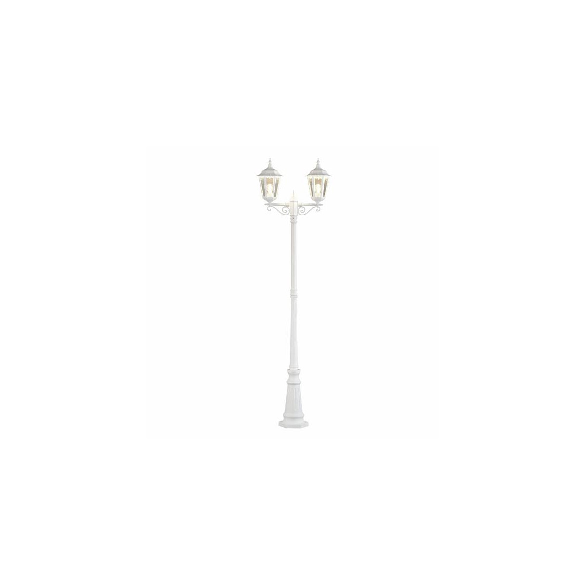 Stehleuchte Firenze, weiss matt, 2.flg., klares Glas