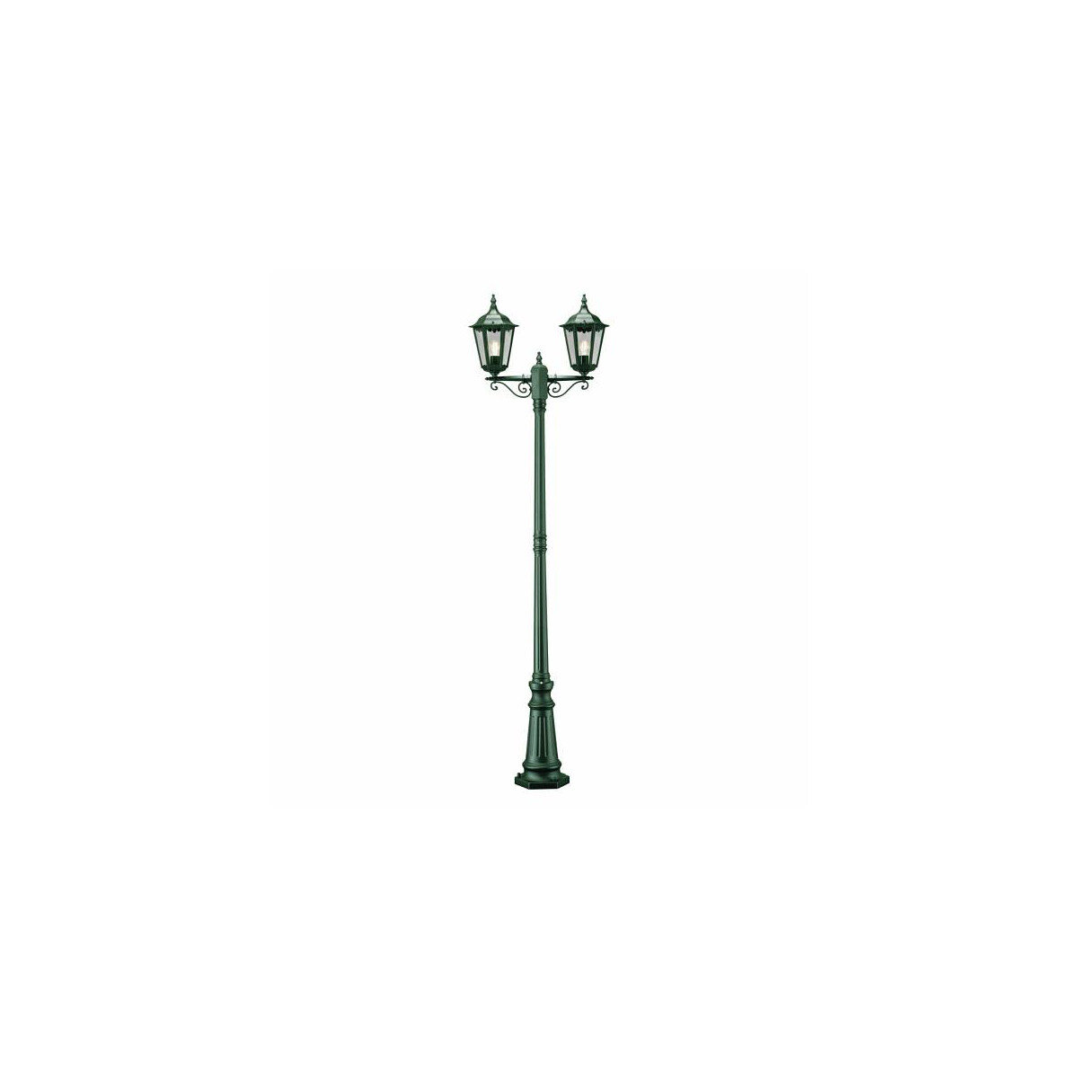 Stehleuchte Firenze, grun, 2.flg., klares Glas