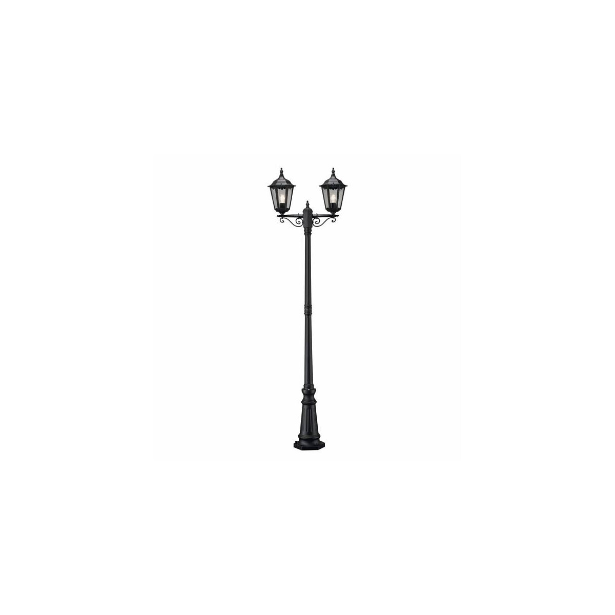 Stehleuchte Firenze, matt schwarz, 2.flg., klares Glas