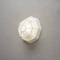 Wand-u. Deckenleuchte, weiss matt, opales Glas 2