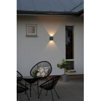 Chieri Wandl. 2x2 LED Aluminium, anthrazit, IP54 3
