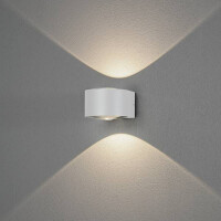Gela LED Kristall-Linsen-Wandleuchte ab/auf weiss 2x6W 2