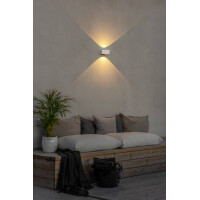 Gela LED Kristall-Linsen-Wandleuchte ab/auf weiss 2x6W 3