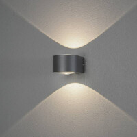 Gela LED Kristall-Linsen-Wandleuchte ab/auf anthrazit 2x6W 2