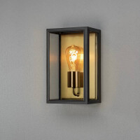 Carpi Wandl. mittel E27 schwarz/Messing mit klarem Glas 2