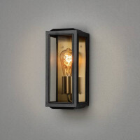 Carpi Wandl. klein E27 schwarz/Messing mit klarem Glas 2