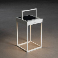 Portofino LED Solar/USB-Laterne weiss, dimmbar, Dammerungss 