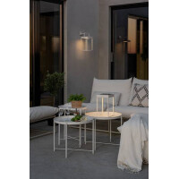 Portofino LED Solar/USB-Laterne weiss, dimmbar, Dammerungss 
