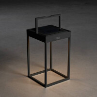 PortofinoLED Solar/USB-Laterne schwarz, dimmbar, Dammerungs 