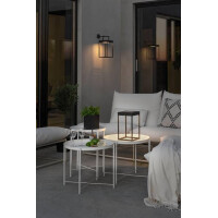 PortofinoLED Solar/USB-Laterne schwarz, dimmbar, Dammerungs 
