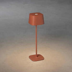 Capri USB-Tischl. terrakotta, 2700/3000K, dimmbar, eckig