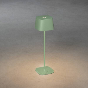 Capri USB-Tischl. Grün/grau, 2700/3000K, dimmbar, eckig