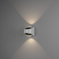 Bitonto LED Kristall-Linsen-Wandleuchte ab/auf weiss 2x5,5W 