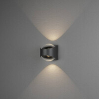 Bitonto LED Kristall-Linsen-Wandl. ab/auf anthrazit 2x5,5W 2
