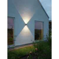 Bitonto LED Kristall-Linsen-Wandl. ab/auf anthrazit 2x5,5W 3