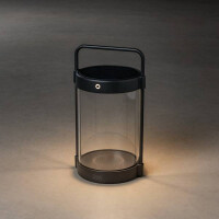 Crotone LED Solar/USB-Laterne schwarz, dimmbar, Dammerungs 2