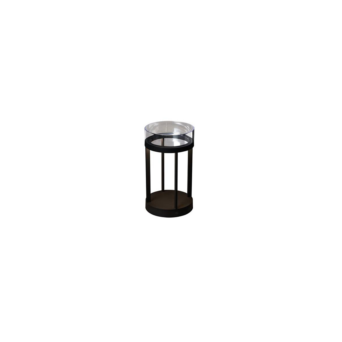 Chieti LED USB-Laterne schwarz, dimmbar 2700/3000K Glasdek