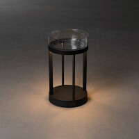 Chieti LED USB-Laterne schwarz, dimmbar 2700/3000K Glasdek 2