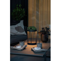 Chieti LED USB-Laterne schwarz, dimmbar 2700/3000K Glasdek 3
