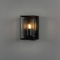 Brindisi-Mini Wandl. schwarz, E27, dickes klares Glas 2