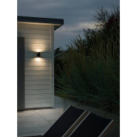 Modena ab/auf LED Wandl. schw., 2x4W, Glas 3