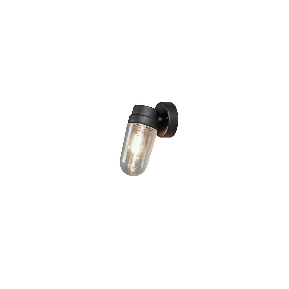 Vega Wandleuchte schwarz E27, Aluminium/Glas