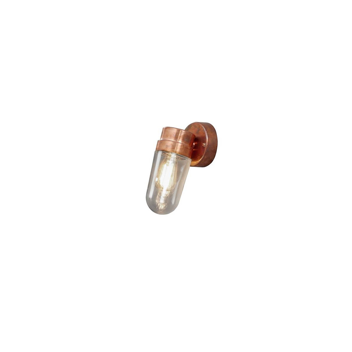 Vega Wandleuchte kupfer E27, Kupfer/Glas