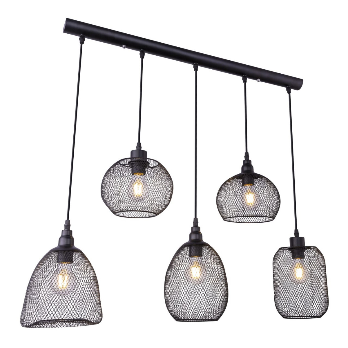 Anya Hängeleuchte Metall Schwarz, 5X E27