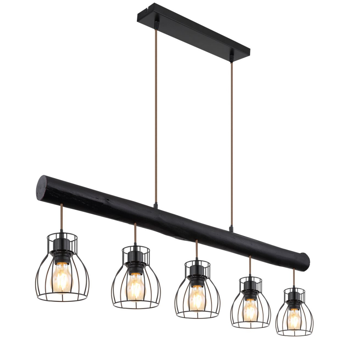 Mina Hängeleuchte Metall Schwarz Matt, 5X E27