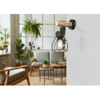 Mina Wandleuchte Metall Schwarz, 1X E27 2