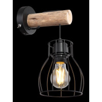 Mina Wandleuchte Metall Schwarz, 1X E27 3