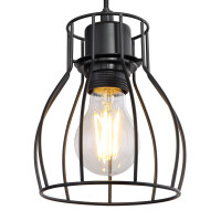 Mina Wandleuchte Metall Schwarz, 1X E27 5