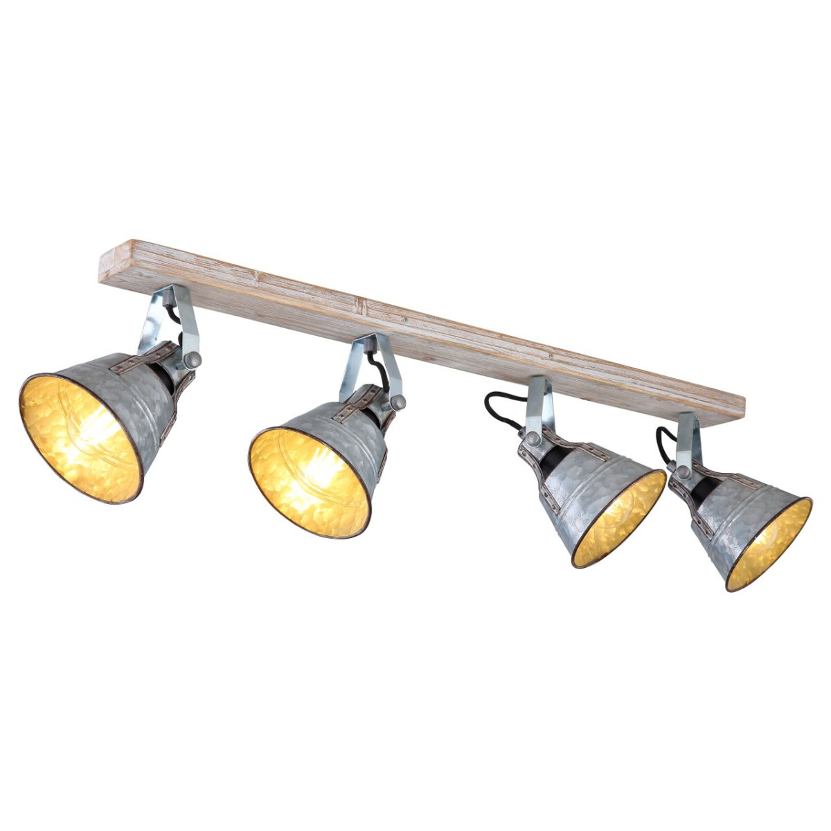 Günther I Strahler Holz Weiß, 4X E27