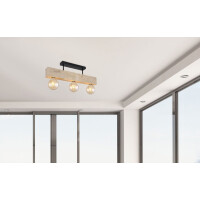 Globo 15455-3D Adalie Deckenleuchte Metall Schwarz Matt, 3X 