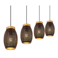 Globo 24002-4H Narri Hängeleuchte Metall Goldfarben, 4X