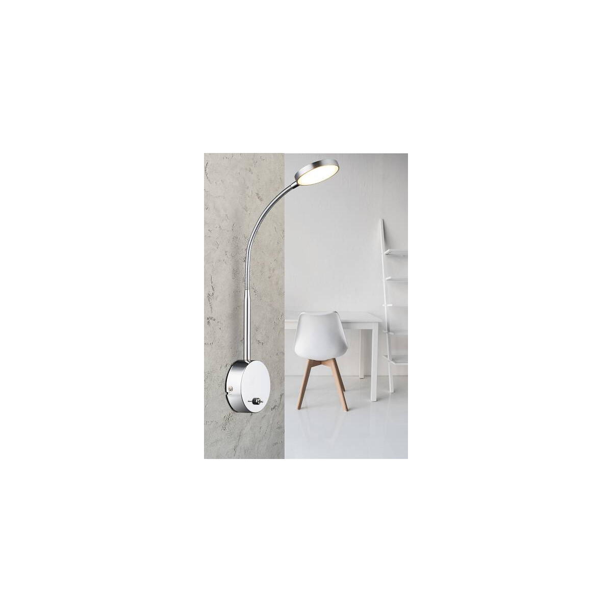 Pegasi Wandleuchte Aluminium Verchromt, Led