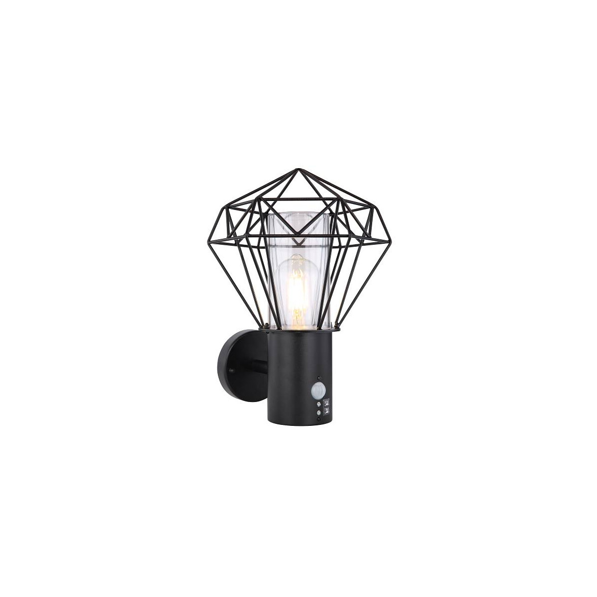 Horace Außenleuchte Edelstahl Schwarz, 1X E27 Led