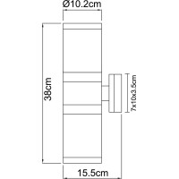 Globo 32014-2 Xeloo Außenleuchte Edelstahl, 2X E27 3