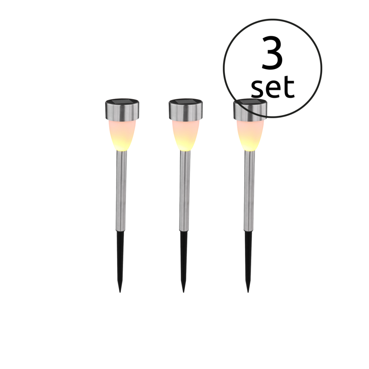 Solarleuchte Edelstahl, 3Xled Solarleuchte Edelstahl, 3X Led