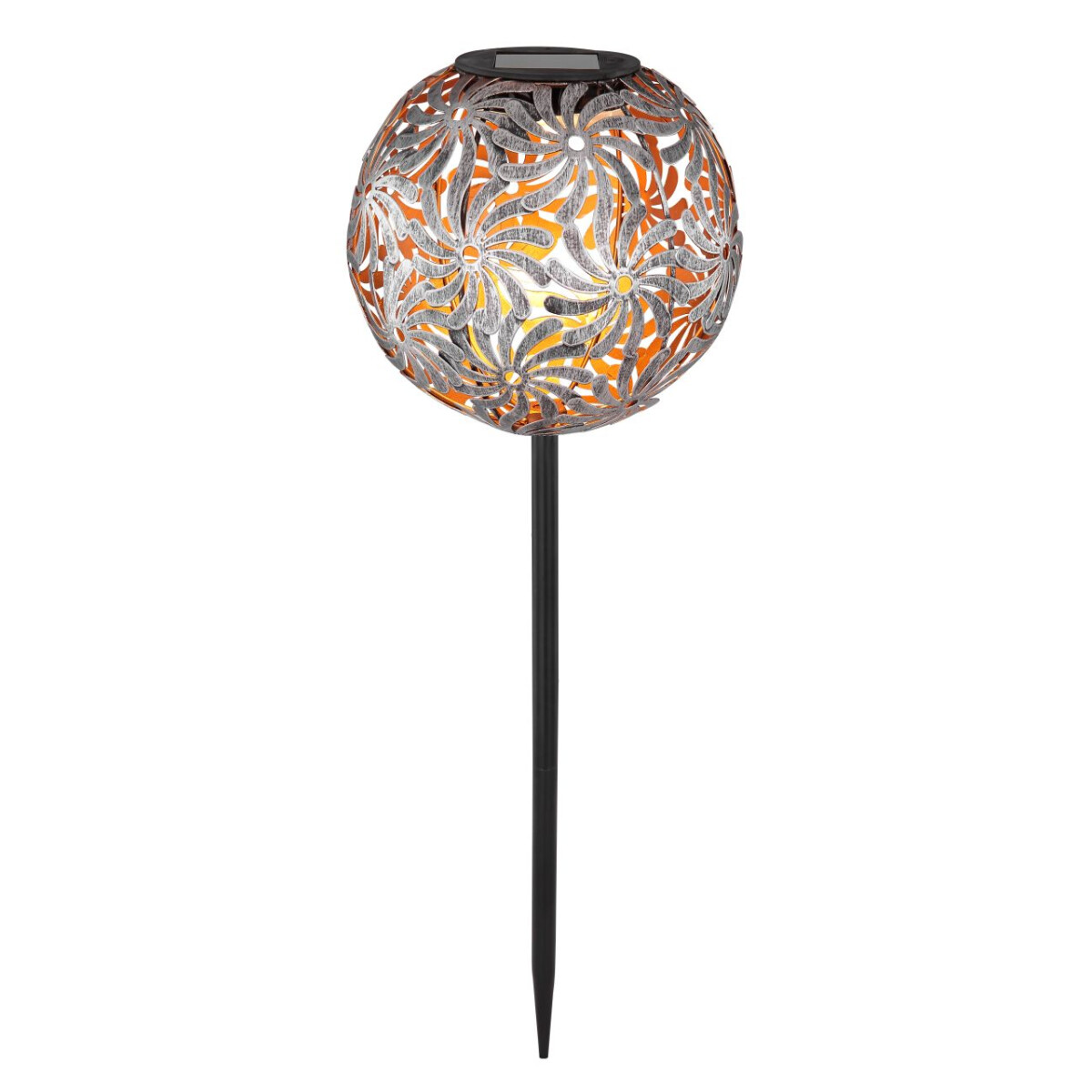 Solarleuchte Metall Silbergrau, 1Xled Solarleuchte Metall Silbergrau, Led