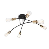 Globo 54003-6 Sarini Deckenleuchte Metall Schwarz, 6X E27 1