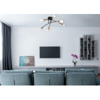Globo 54003-6 Sarini Deckenleuchte Metall Schwarz, 6X E27 2
