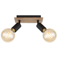 Globo 54008-2H Martha Strahler Metall Schwarz, 2X E27 4