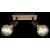 Globo 54008-2H Martha Strahler Metall Schwarz, 2X E27 5