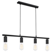 Globo 54008-4H Martha Hängeleuchte Metall Schwarz, 4X E