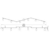 Globo 54008-6 Martha Strahler Metall Schwarz, 6X E27 5
