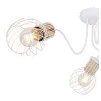 Globo 54012-3 Luise Deckenleuchte Metall Weiß, 3X E27 