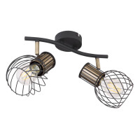 Globo 54013-2 Argusto Strahler Metall Schwarz Matt, 2X E27 4