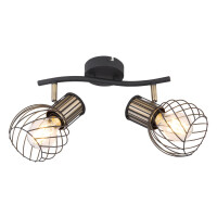 Globo 54013-2 Argusto Strahler Metall Schwarz Matt, 2X E27 5